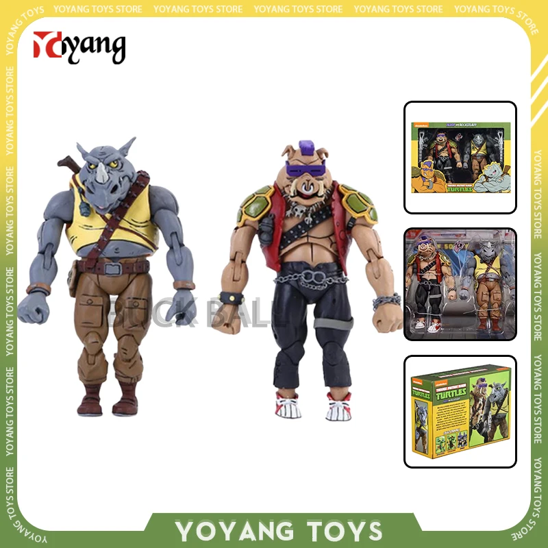 16Cm Neca Rocksteady E Bebop Action Figurine Teenage Mutant Ninja Turtles 2 Anime Figure Collectble 2017 Sdcc Statue Toys Gift