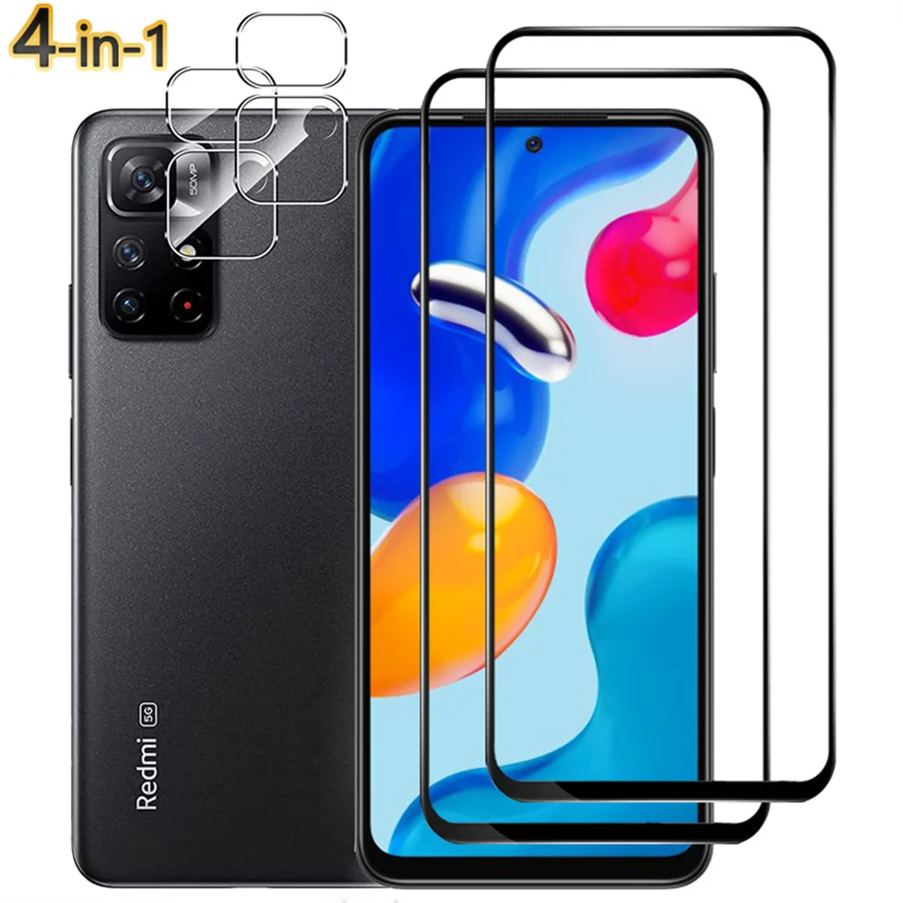 4-In-1, Vetro Temperato + Fotocamera Pellicola Redmi Note 11S 4G 6.43" Vetro Temperato Redmi Note11 Screen Protector Redmi Note 11S Glass Redmi Note 1