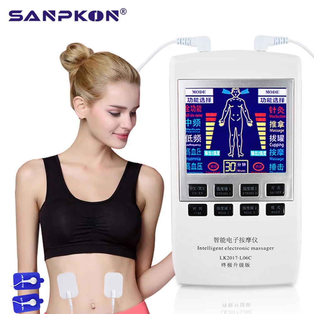 Stimolatore Muscolare Dispositivo Antidolorifico Elettrodo Pad Agopuntura Fisioterapia Digitale Macchina Impulso Elettrico Decine Ems Massaggiatore