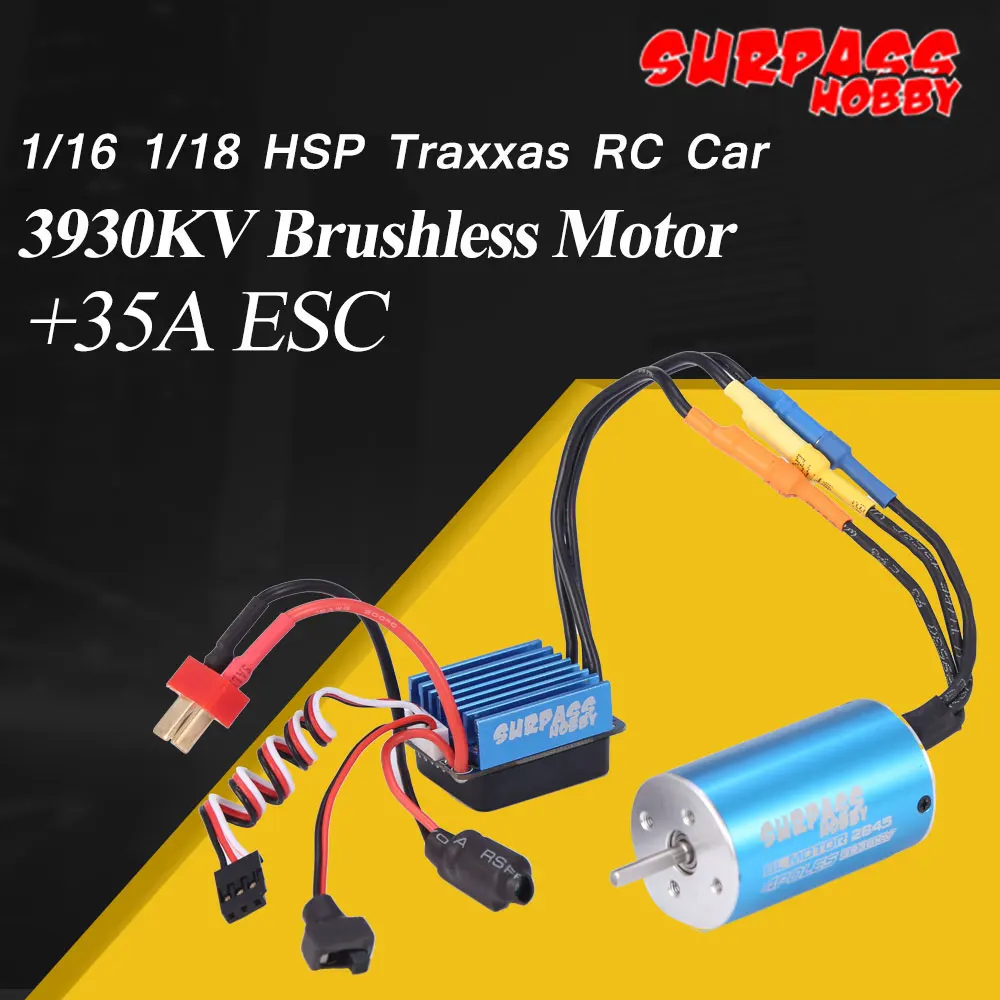 Superare Hobby 2845 3930Kv Sensorless Motore Brushless Con 35A Brushless Esc Combo Per Hsp Hpi Tamiya Rc Auto 1/16 1/18