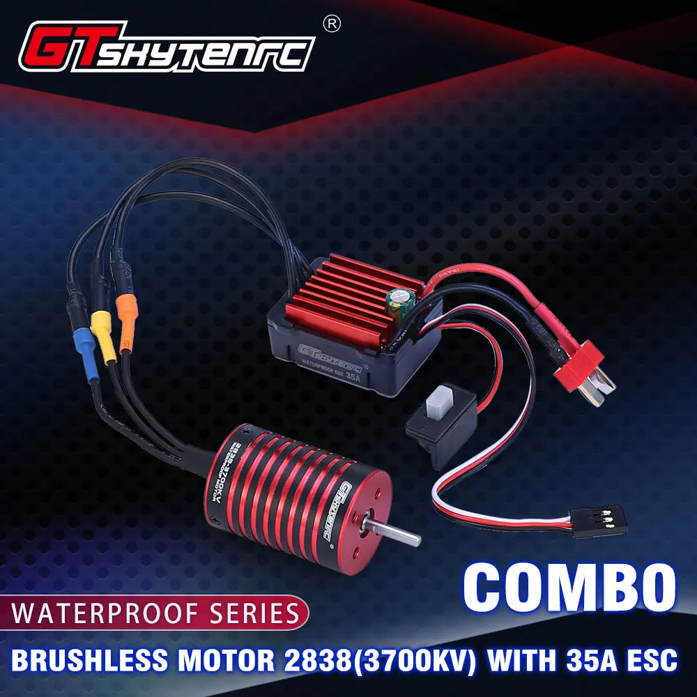 Gtskytenrc Combo 2838 3200Kv 3700Kv 4700Kv Motore Brushless Con Esc Brushless 35A Per Traxxas Hsp Tamiya Axial 1/16 1/12 Rc Car