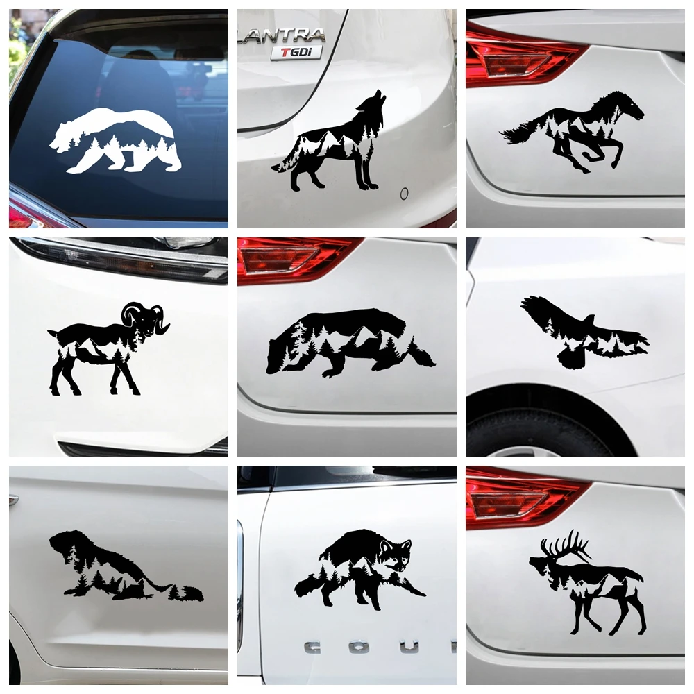 Creativity Design Animal Adventure Car Decal Cover Scratches Cartoon Window Decal For Motorcycle Vw Bmw Ford Focus