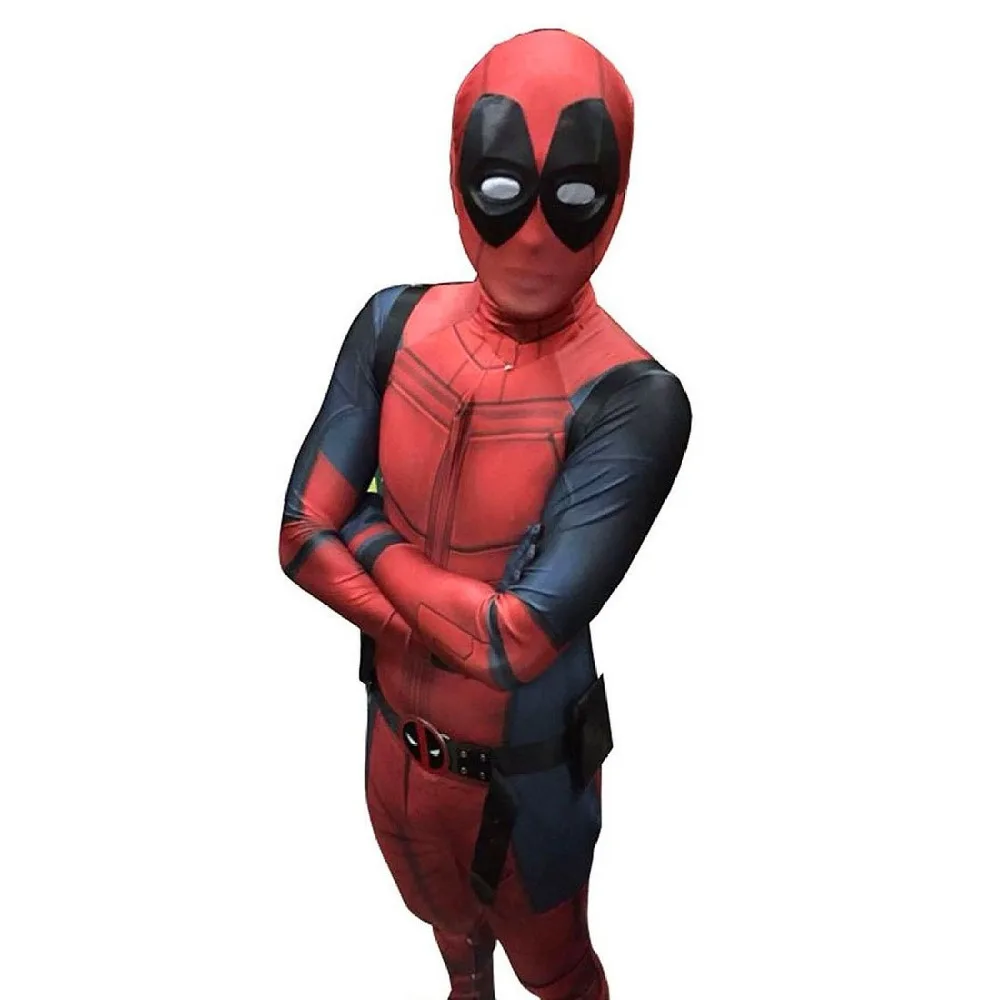 Spandex Lycra Ryan Reynolds Deadpool Costume Cosplay 3D X-Men Di Halloween Superhero Deadpool Cosplay Full Body Zentai Suit