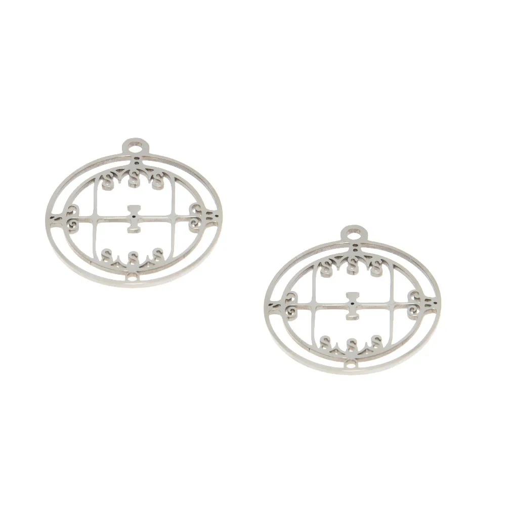 5Pcs/Lot Amon Symbol Charm Ars Goetia King Sigil Lesser Key Of Solomon Seal Kabbalah Goetia Seal Ritual Pendant 25Mm