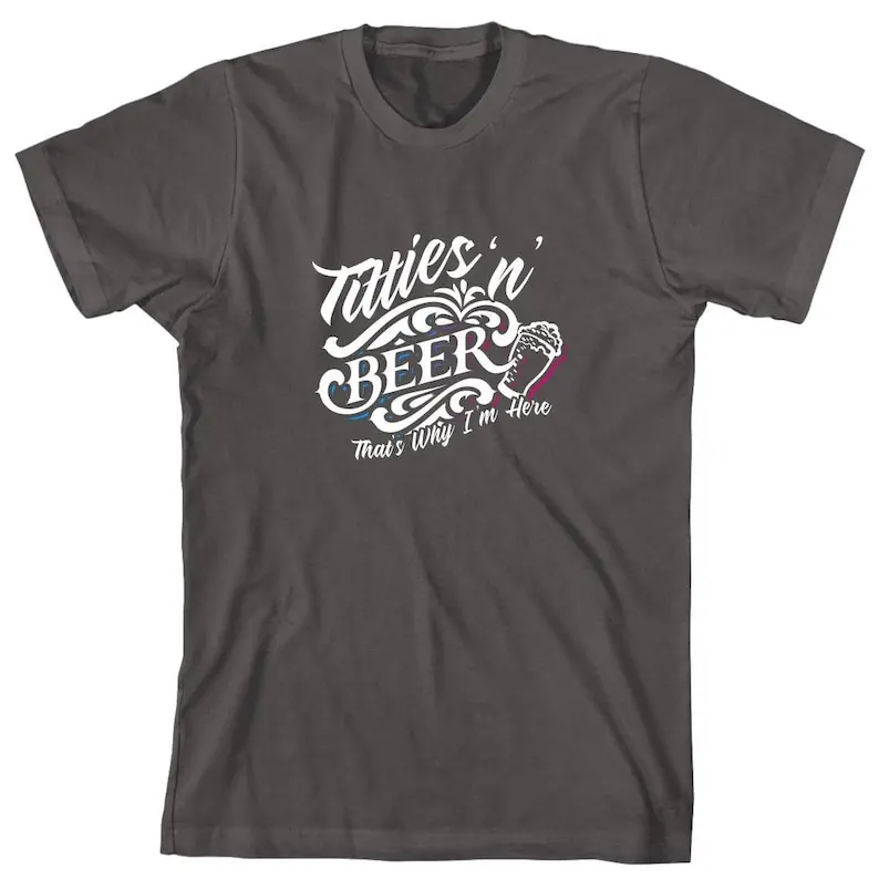 Titties N Beer Ecco Perché Sono Qui T Shirt Natale Compleanno Festa Del Papà Alcol Bere Bar Id 1531