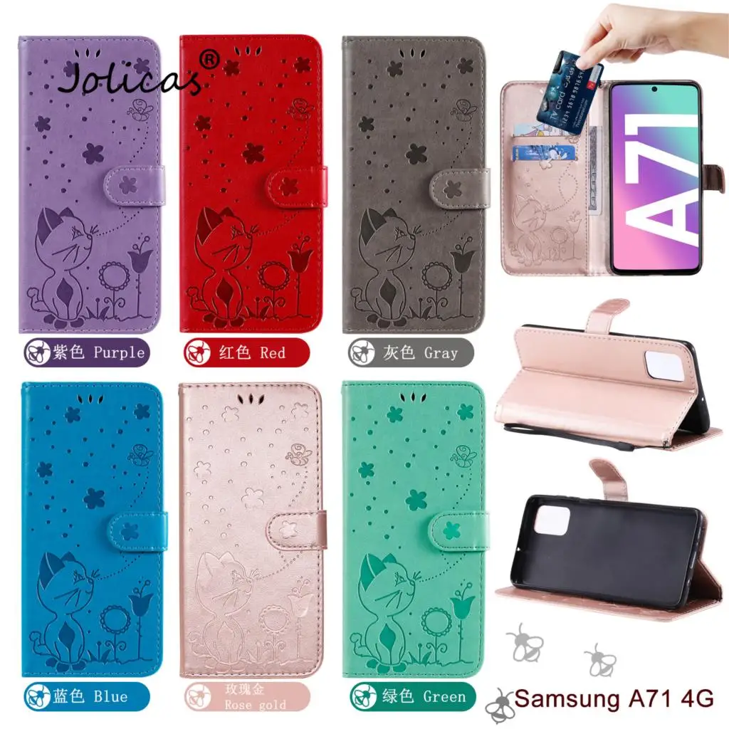 Custodie Per Telefoni Cellulari Per Hoesje Samsung A71 4G Borse Ape Per Galaxy A71 4G Positivo Pu Custodia In Pelle Per Portafoglio Flip Telefoon Sams