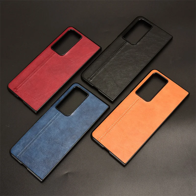 Per Honor Magic Vs2 Luxury Calfskin Pu Leather Lines Cover Posteriore Rigida Custodia Antiurto Per Honor Magic Vs2 Phone Case