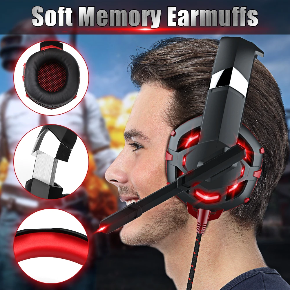 Nuovo Super Bass Headset Gamer Headphones Computer Pc, Over Ear 9D Stereo Phone Gaming Headset Con Microfono Per Ps4 Ps5 Xbox