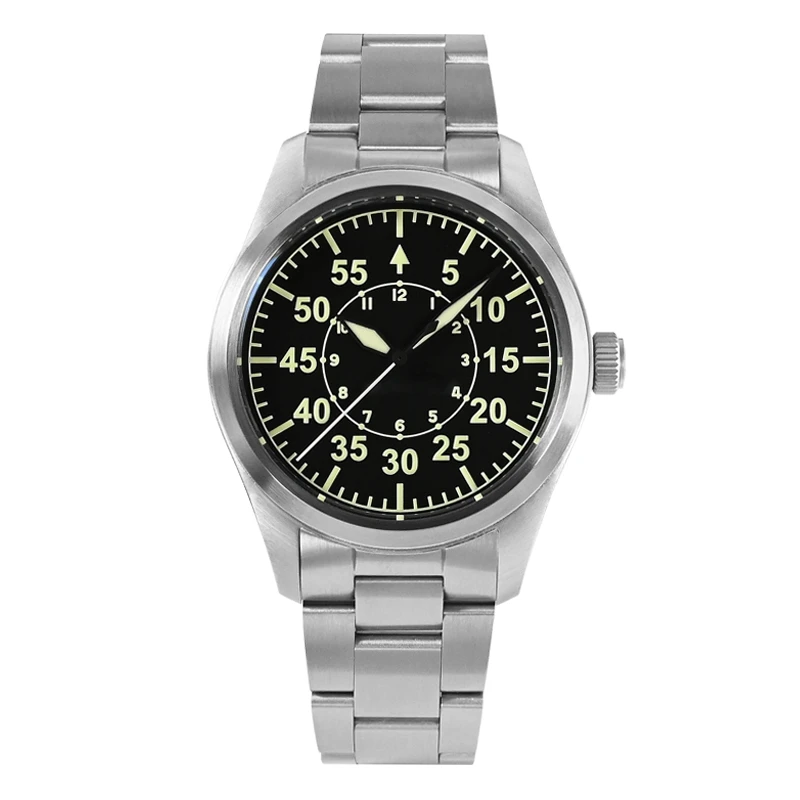 San Martin Mens Pilot Watches Men Watch 39Mm Orologio Da Polso Meccanico Militare Automatico 200M Impermeabile C3 Zaffiro Luminoso Yn55A