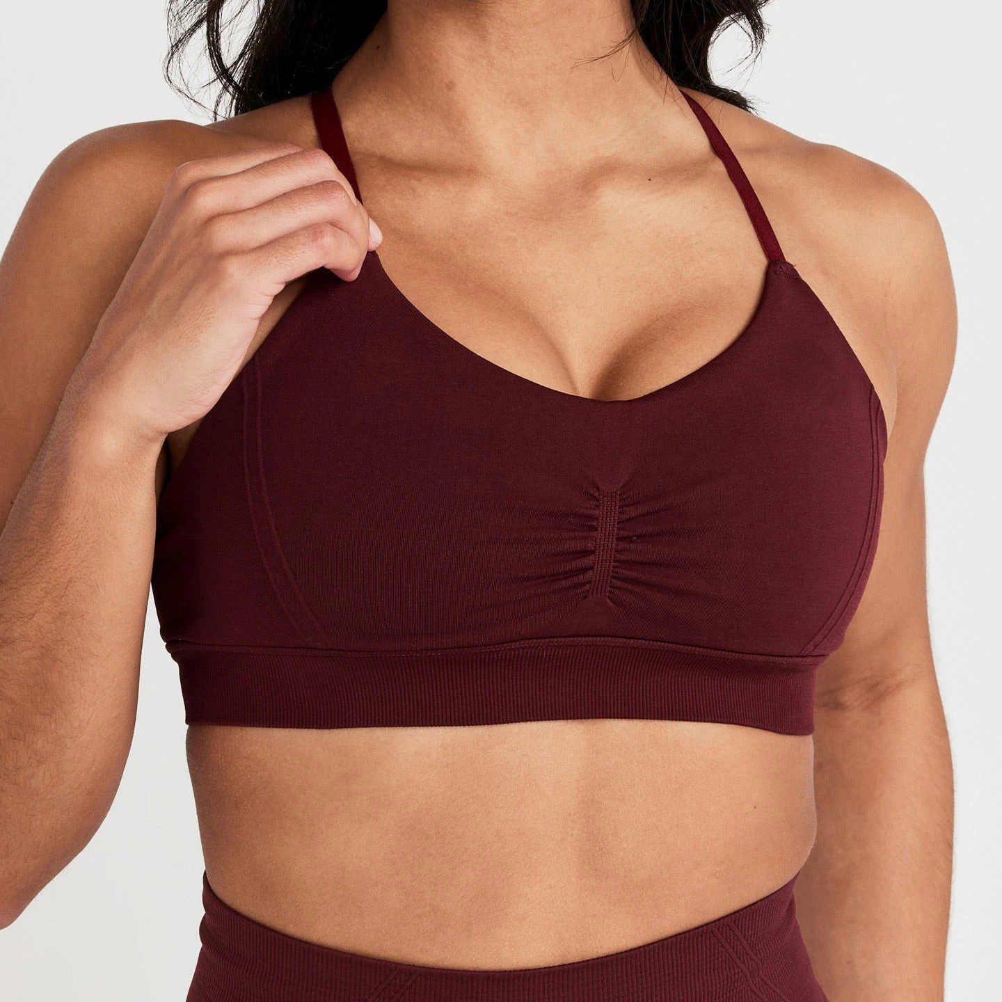 Senza Sforzo Micro Bralette Donna Senza Cuciture Convertibile Racerback Reggiseno Sportivo In Esecuzione Cinturino Regolabile Yoga Reggiseno Increspat