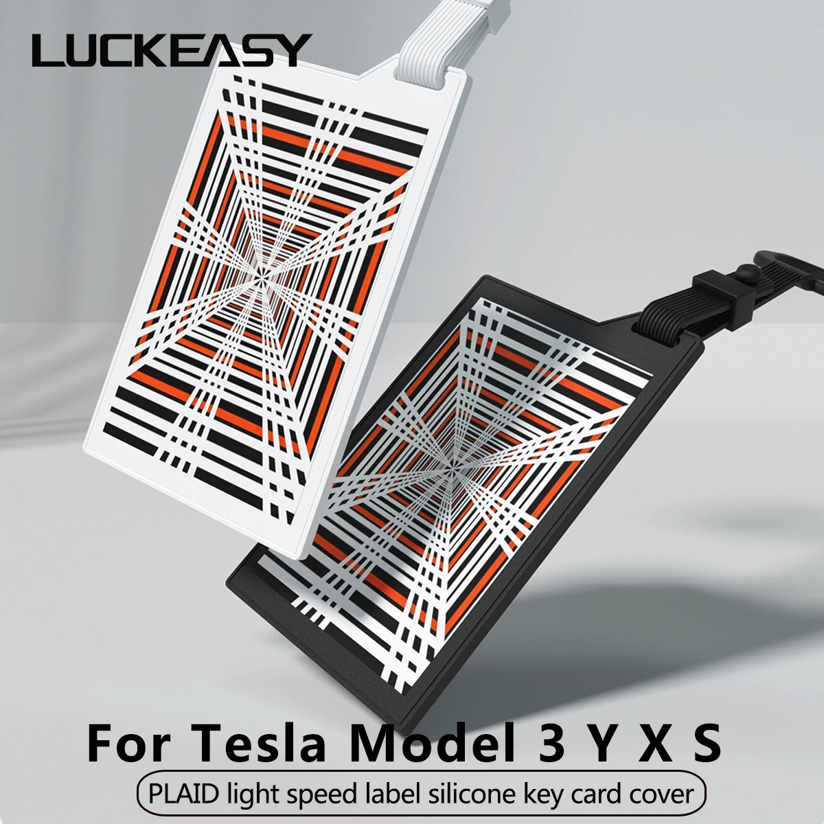 Luckeasy Per Tesla Model 3 Model Y Car Key Card Cover Model X S Plaid Light Speed Label Silicone Key Card Protector Shell 2023