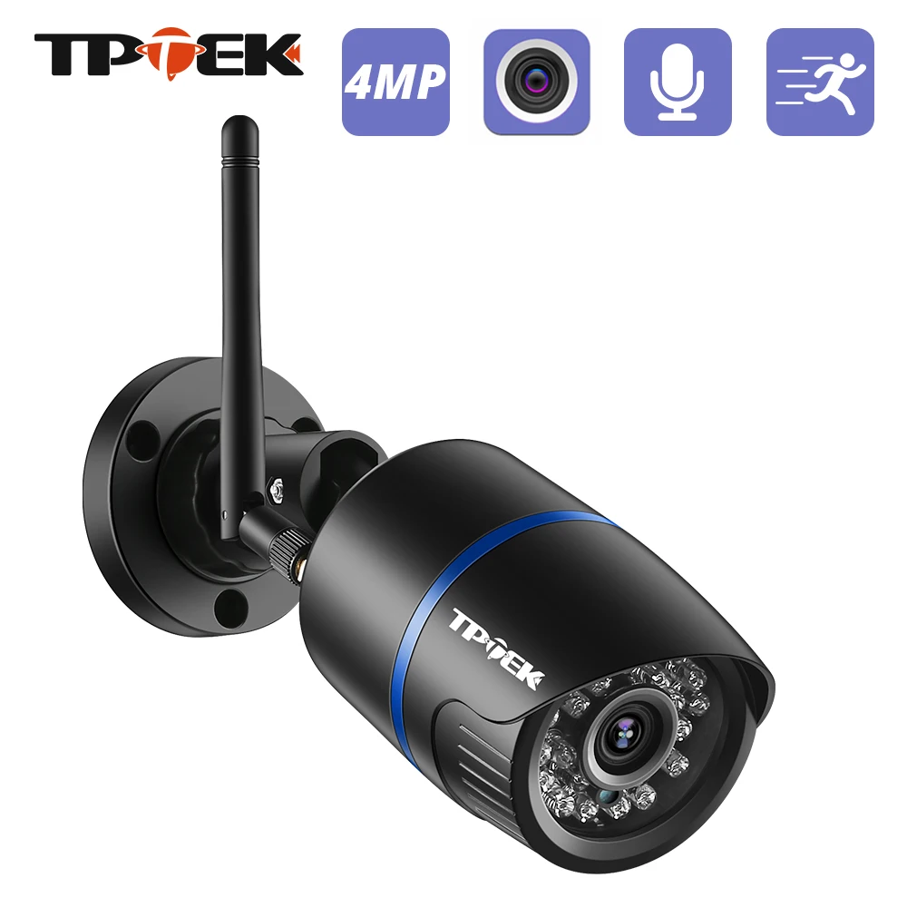 Telecamera Ip Da 4Mp Telecamera Di Sicurezza Esterna Wifi 1080P Wi Fi Videosorveglianza Wireless Cablata Wi-Fi Cctv Resistente Alle Intemperie Camhi I