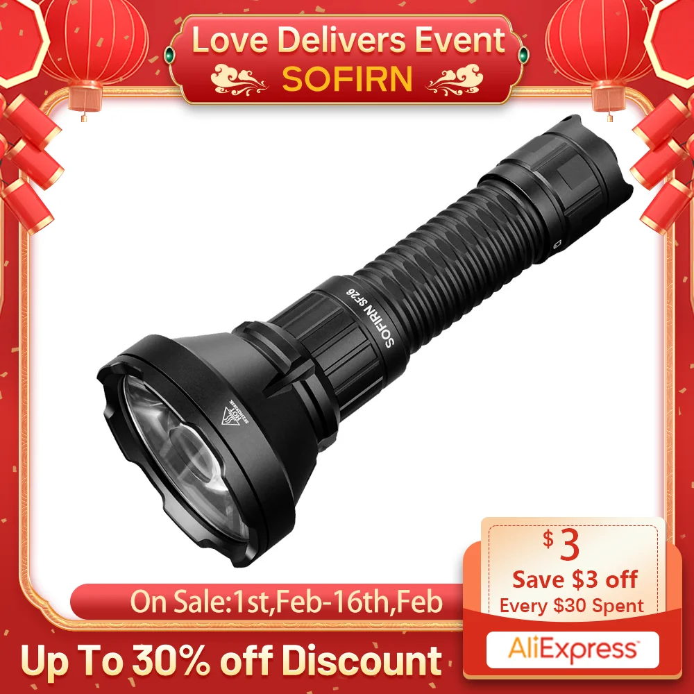 Sofirn Sf26 2000Lm Sft40 Led 6000K Torcia Tattica Type-C Ricaricabile Protable Potente Torcia 21700 Torcia Da Campeggio Edc Torcia