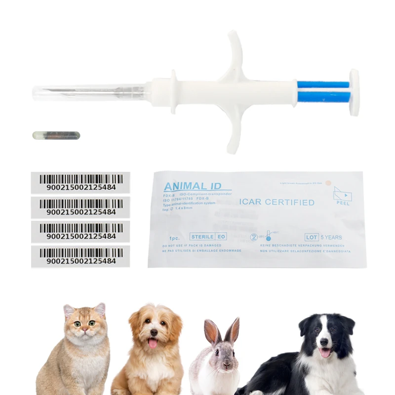 1.25*7Mm/1.4*8Mm/2.12*12Mm Pet Animal Microchip Siringa Cane Microchip Pet Chip Animale Chip Siringa Per Cane Gatto Pesce