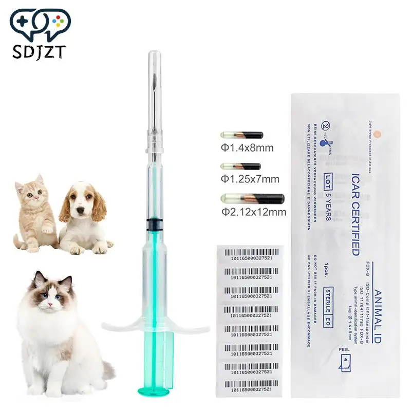 1.25*7Mm/1.4*8Mm/2.12*12Mm Pet Animal Microchip Siringa Cavallo Cane Microchip Pet Chip Animal Chip Siringa Per Cani Gatti Pesce