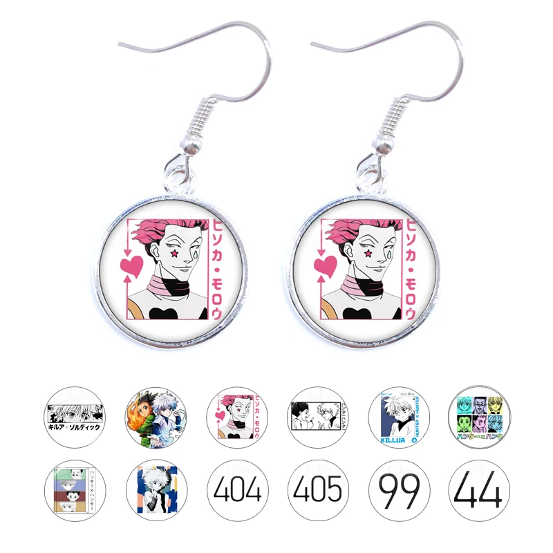 Anime Hunter X Hunter Gon · Freecss Killua Zoldyck Cartoon Anime Pattern Glass Dome Cabochon Orecchini Pendenti Gioielli Fan Regalo