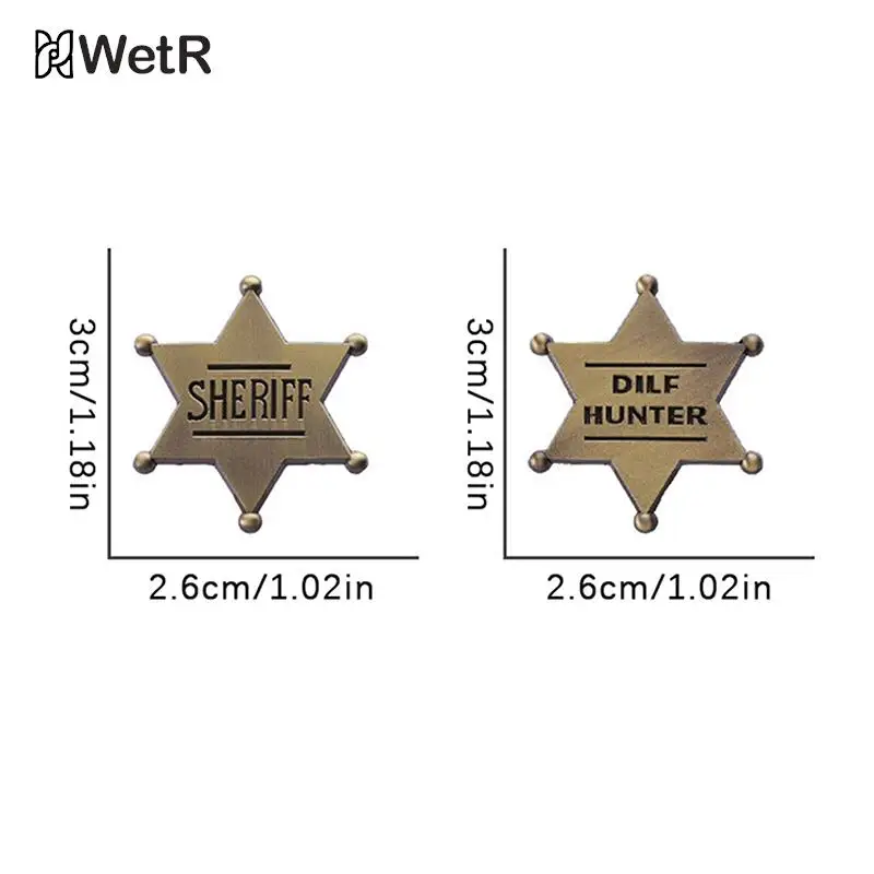 Dilf Hunter Sheriff Star Badge Spille Retrò Pin Regalo Divertente Per Gli Amanti Del Papà Caldo Regali Bavaglio Per Adulti