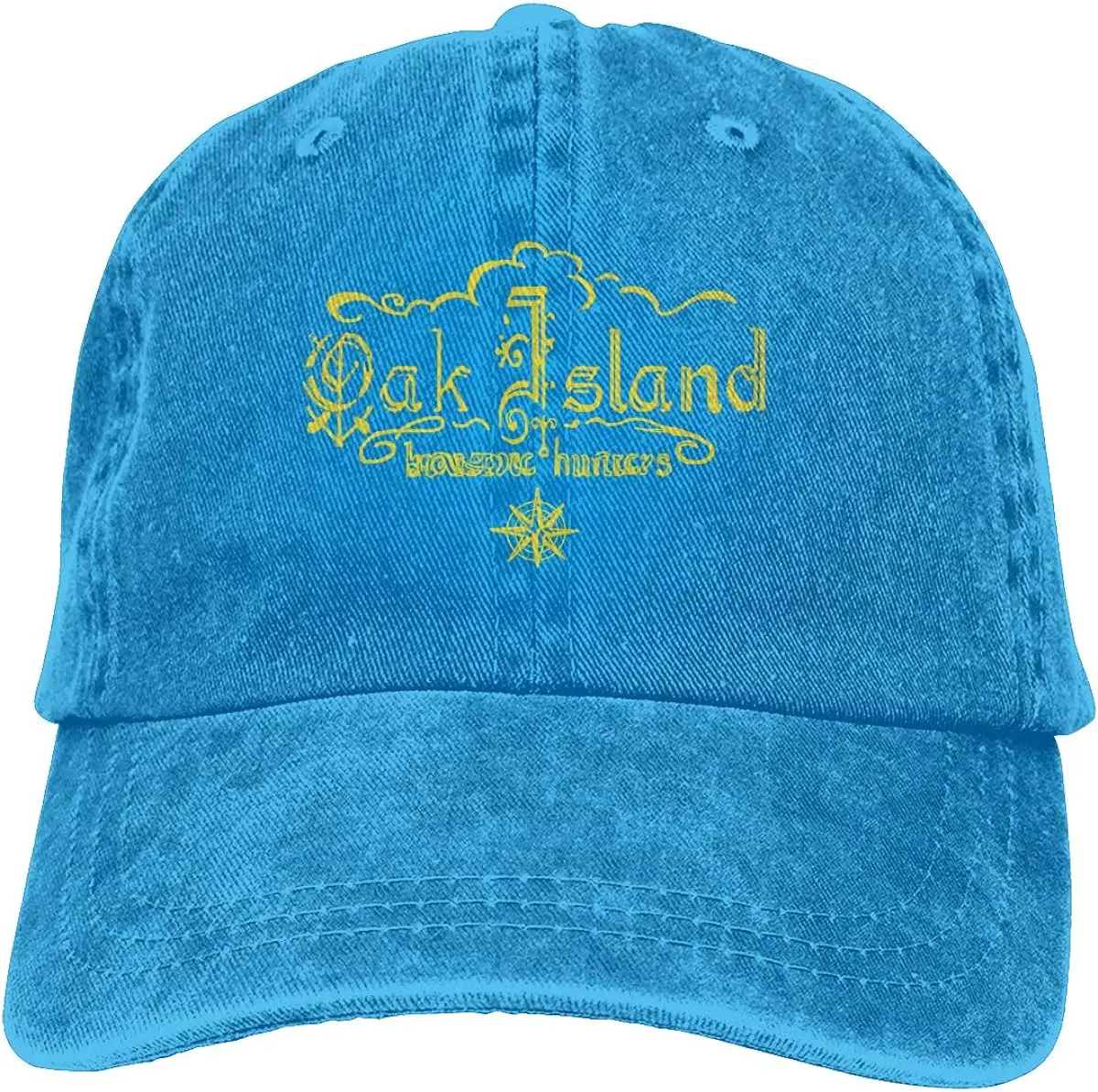Berretto In Denim Oak Island Treasure Hunters Rock Baseball Dad Cap Classic Sport Regolabili Per Uomo Donna Cappello, Blu, Taglia Unica
