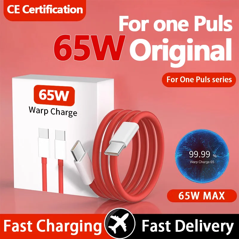 Per Oneplus 65W 9 9R Nord 2 N10 Ce 5G Warp Charge Type-C Dash Cable 6.5A Fast Charge One Plus 8 7 Pro 7 T 7 T 6T 9Rt Warp Charger