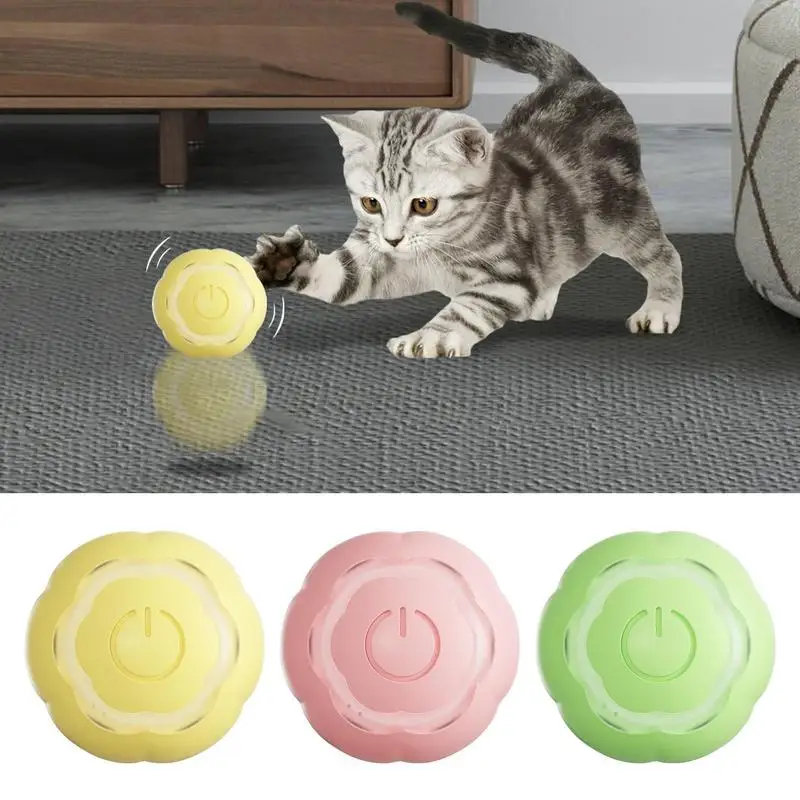 Palla Per Animali Domestici Automatica Smart Electric Cat Ball Toys Ricarica Usb 360 Gradi Rolling Robotic Cat Training Self-Moving Kitten Toys