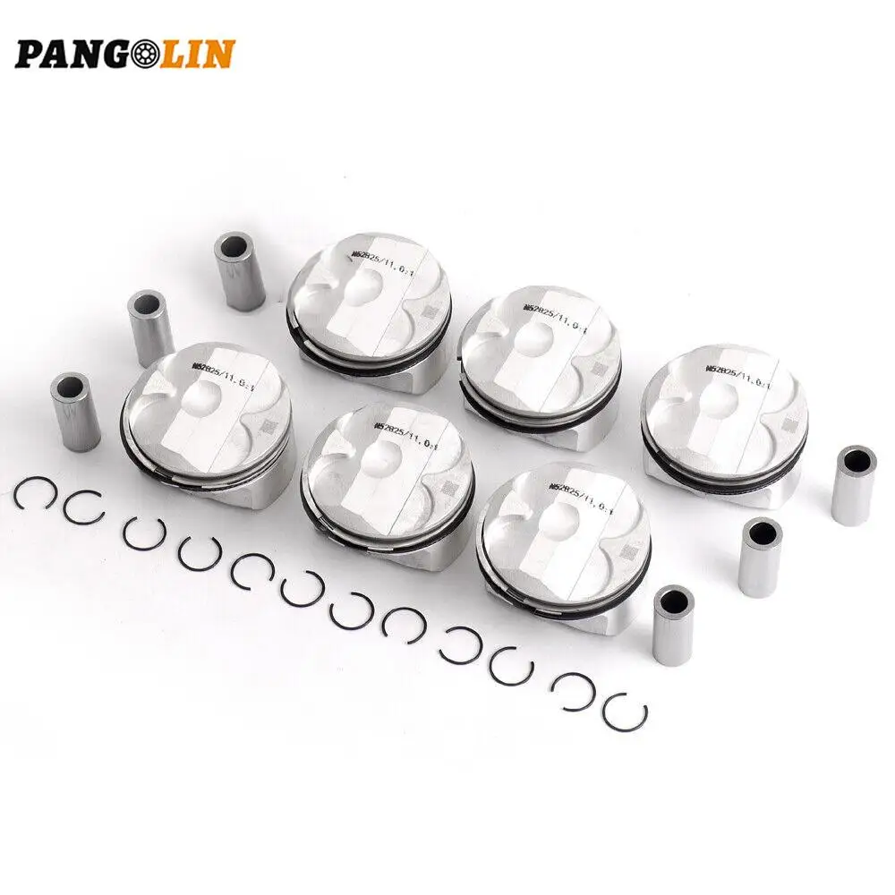 6X Nuovo Pistons & Anelli Set Φ82Mm Cr 11:1 Per Bmw E60 E90 E92 323I 525I N52B25 2.5L L6 11257612982 11257561848 Wg1016610 40444600