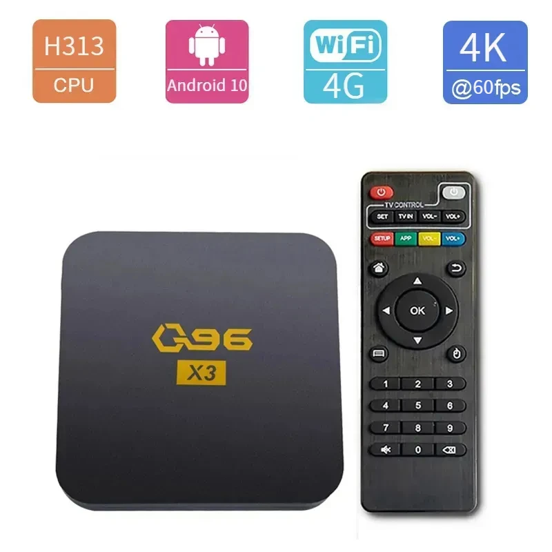 Q96 X3 Smart Tv Box Android Tv Box Allwinner H313 Hd 4K Uhd 4G Wifi Media Player Set Top Box