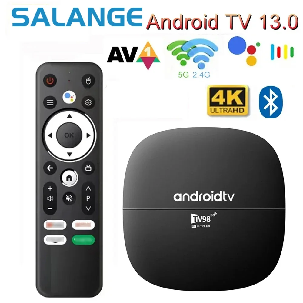 Tv98 Atv Smart Android 13 Tv Box H313 Bluetooth Voice Remote Control Tv Box Dual Band Wifi Tv Media Player 1Gb 8Gb Set Top Box