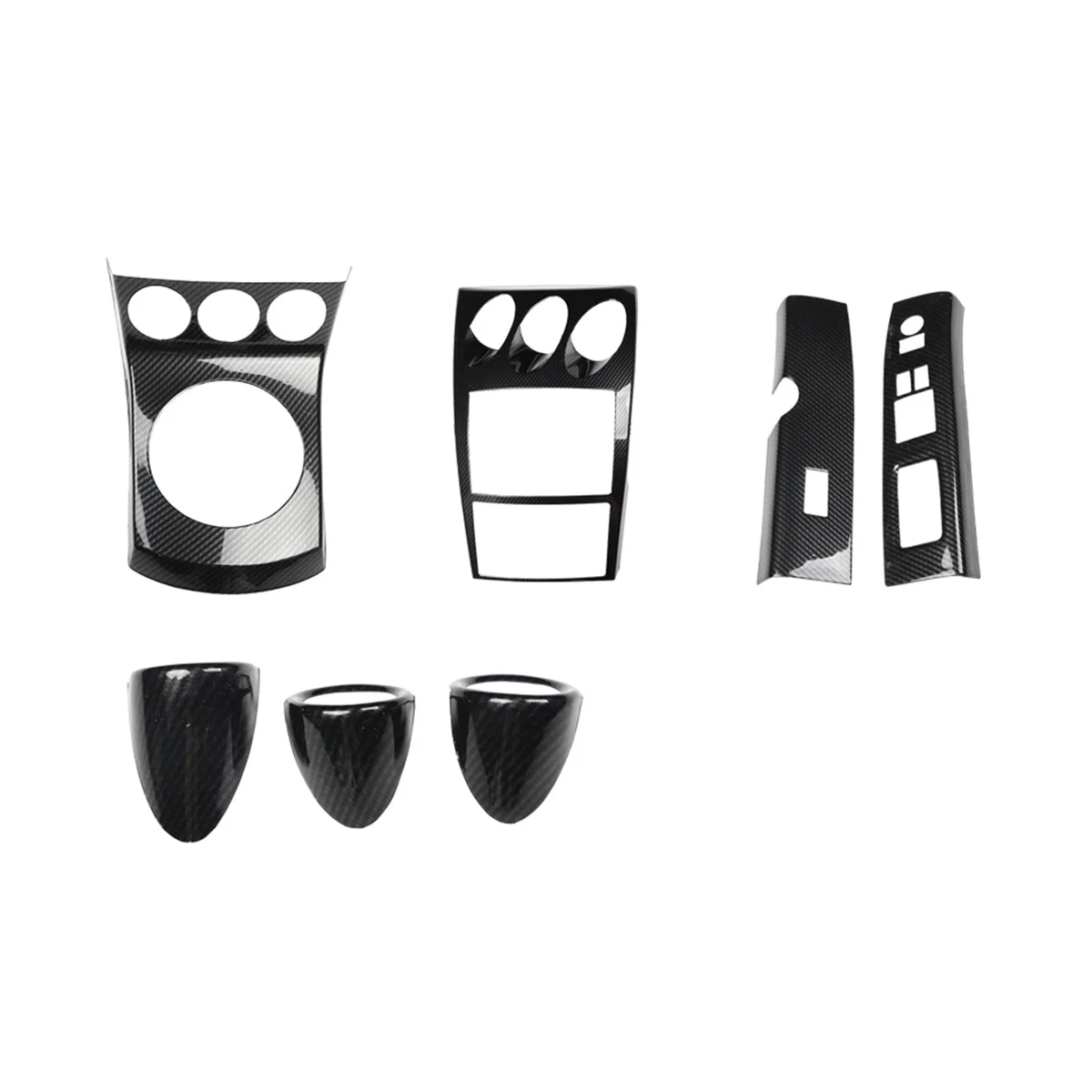 Per Nissan 350Z Z33 At Rhd Center Console Gear Panel Window Lift Cover Set Accessori Per Finiture Interne, Abs Carbon