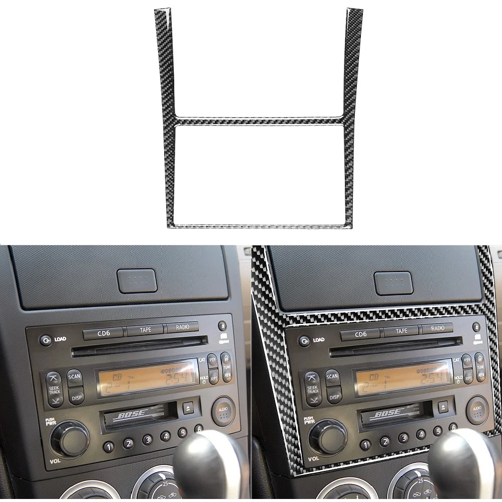 Per Nissan 2003-2009 350Z Z33 Accessori In Fibra Di Carbonio Navigazione Air Cd Panel Frame Surround Cover Trim