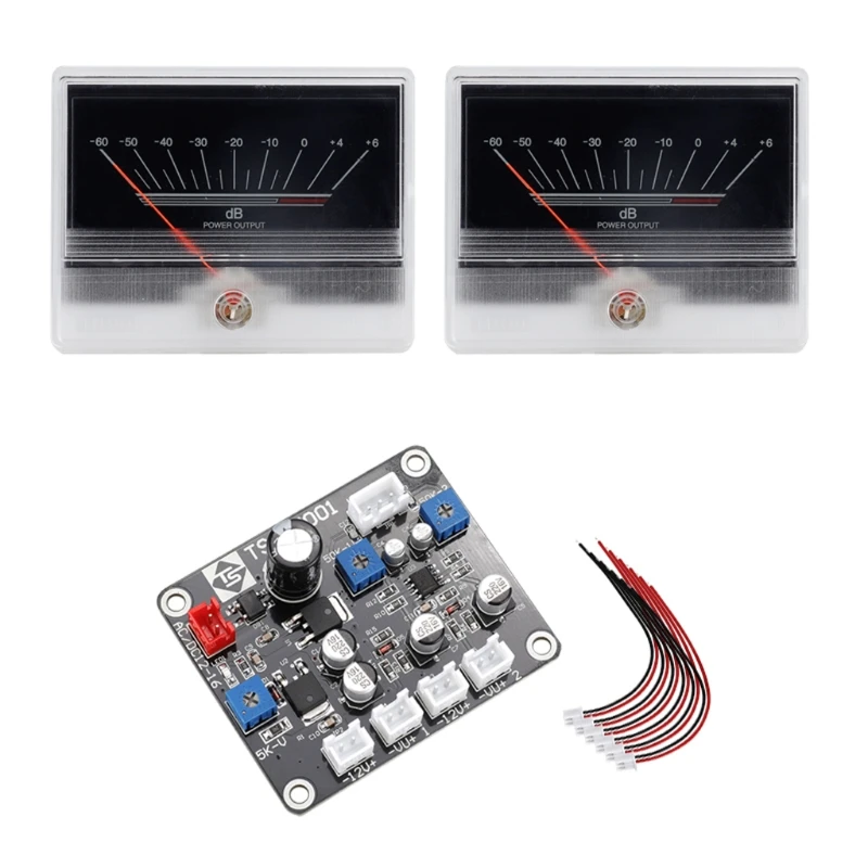 1Set Vu Meter Tn-90A Amplificatore Di Potenza Pannello Audios Livello Db Meter Con Scheda Driver, Retroilluminato, Ts-Db90A-2Q 960Ua