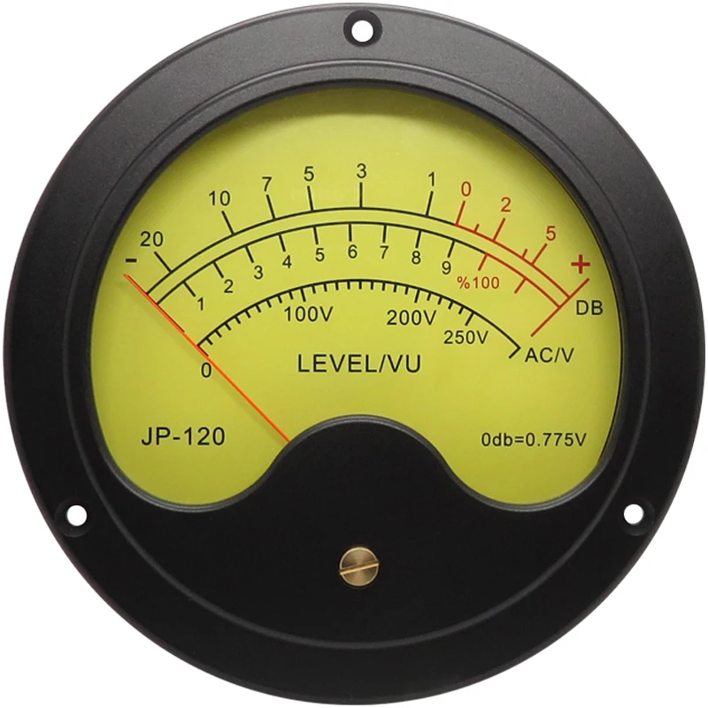 Aluminum Alloy Tube Amplifier Level Meter Power Amplifier Vu Meter Large Size Pointer Meter With Led Yellow Backlight With Drive