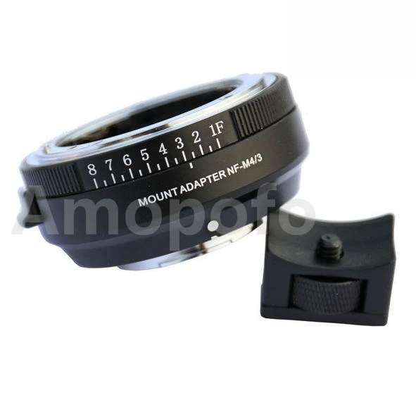 Amopofo Nf-Mft 8-Stop Apertura Adattatore Di Montaggio Per Nikon Af G D Mount A M4/3 Mft Fotocamera