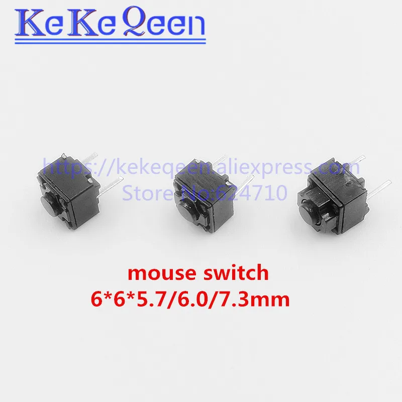 1000 Pz/Lotto Mouse Quadrato Micro Interruttore Pulsante 6*6*5.7Mm 6*6*6Mm 6*6*7.3Mm 6 X6X5.7/6.0/7.3Mm Interruttore Tattile Microsoft Lenovo
