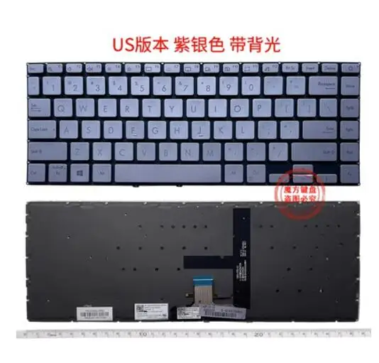 Nuovo Per Asus Zenbook 14 Ux435 Ux435E Ux435Egl Ux435Eal U4800/Egl Tastiera Argento Usa Retroilluminata