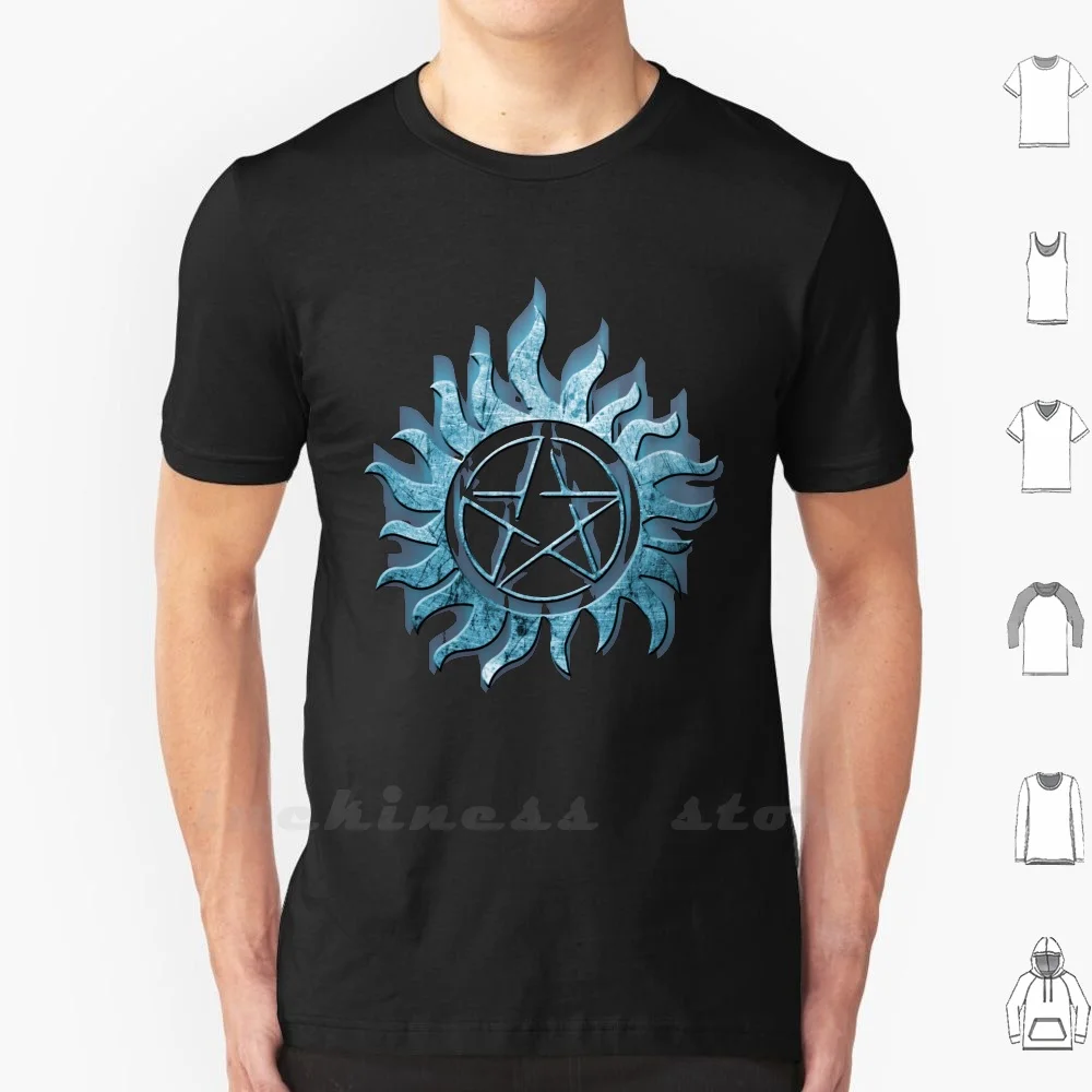 Maglietta Blu Soprannaturale Cotone Stampa Fai Da Te Supernatural Winchester Sam Dean Bobby Demon Castiel Angel Devil Fire Soul