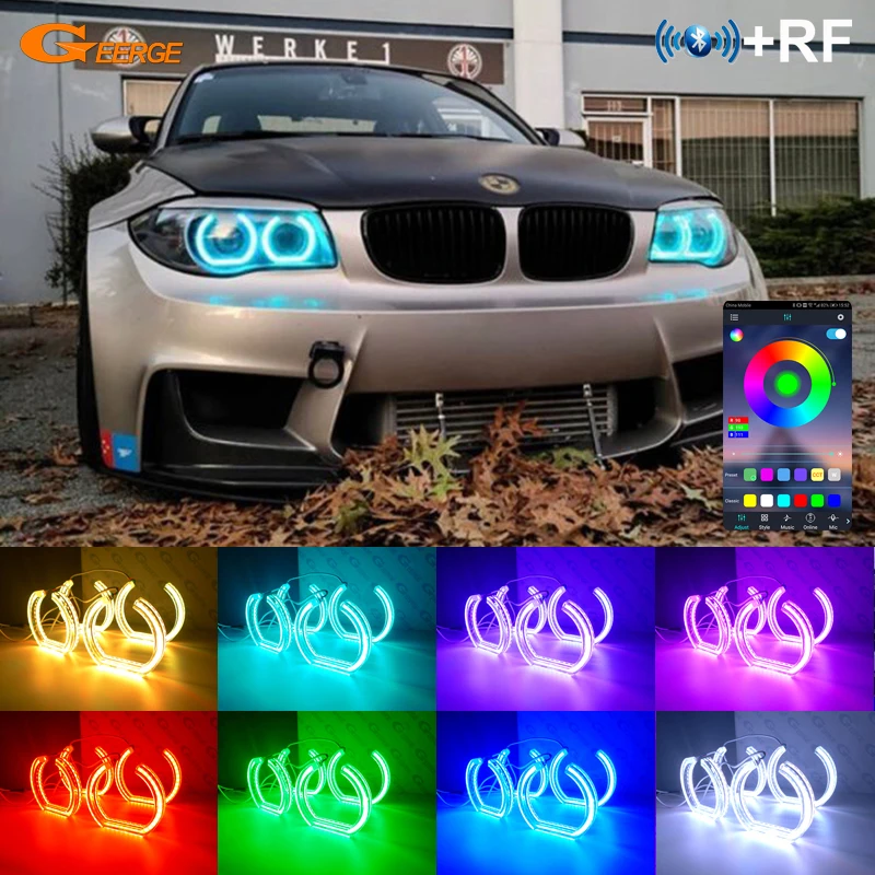 Per Bmw Serie 1 E82 E88 E87 E81 Rf Remote Bluetooth App Multi Color Crystal Dtm Style Rgb Led Angel Eyes Kit Halo Rings