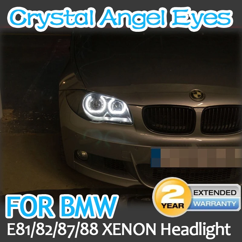 Retrofit Giallo Bianco Dtm-Style Square Bottom Led Crystal Angel Eyes Halo Rings Kit Per Bmw Serie 1 E81 E82 E87 E88 Xenon Light