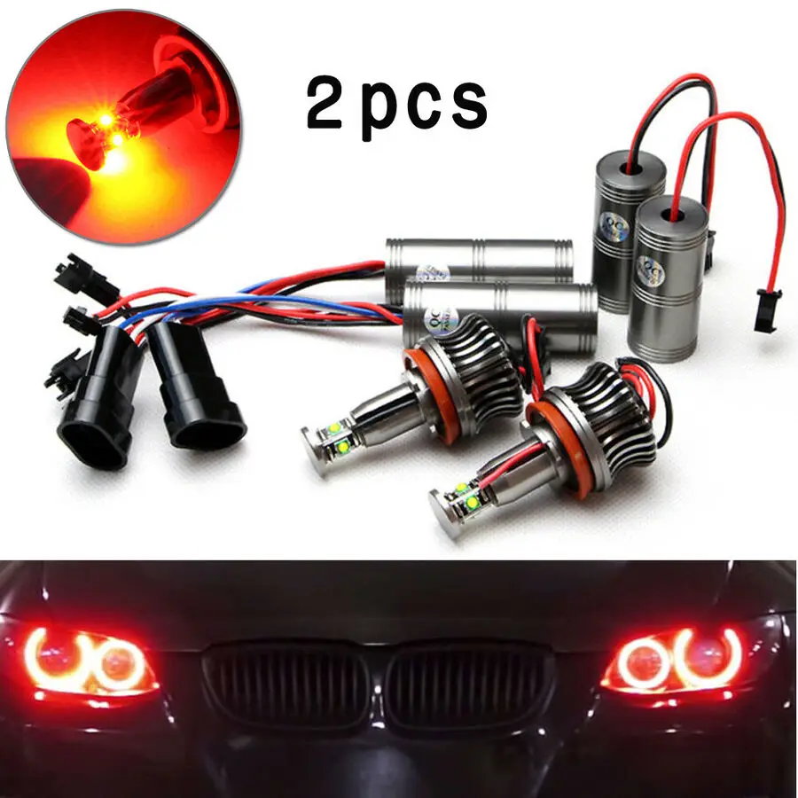 H8 Led Marker Angel Eye Light Headlight Bulbs For Bmw E60 E87 E91 E93 Red Light