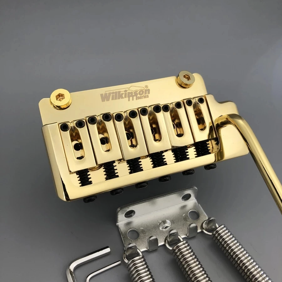 Wilfreddy 2 Post Point Golden Gold Double Swing Chitarra Elettrica Tremolo System Bridge Per Chitarra Strat E Suhr Wov08
