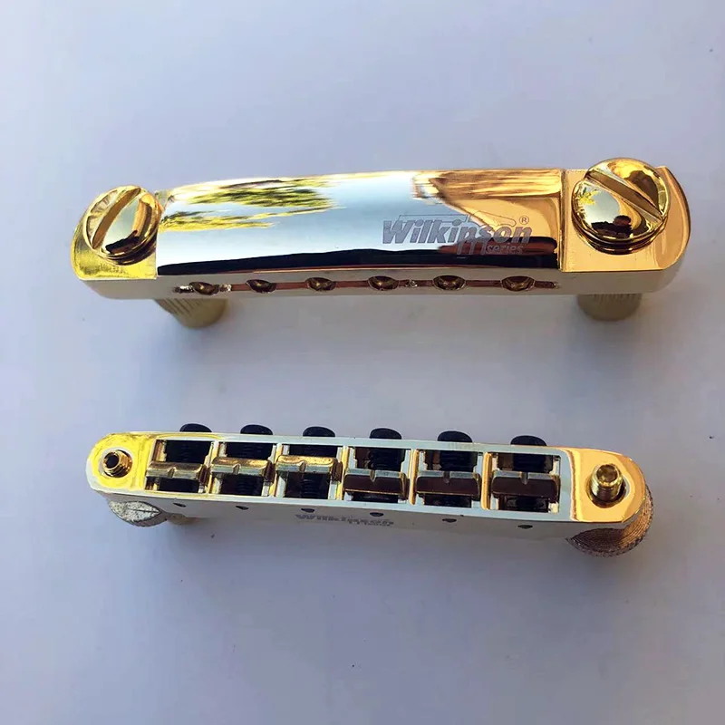 Wilkinson Gold Bridge Wogt1 + Wogb1 Tune-A-Matic E Go-To Style Acciaio Inossidabile Per Chitarra Elettrica Espaul Sg