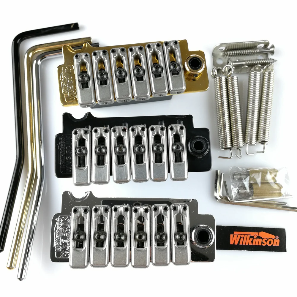 Nuovo Wilkinson Wvs50Iik Chitarra Elettrica Tremolo Ponte Tremolo Sistema Nero Argento E Oro