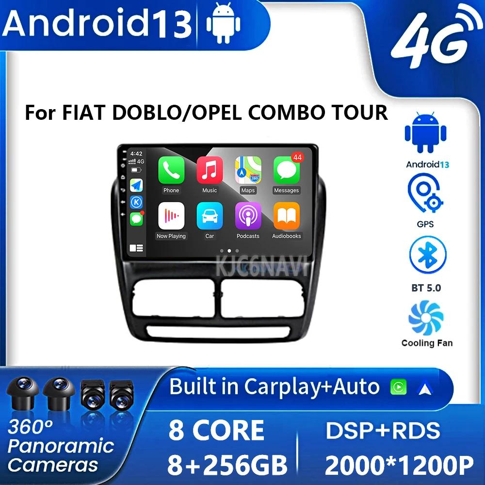Per Fiat Doblo/Opel Combo Tour 2010-2015 Android 13 Autoradio Gps Navi 2000*1200 Ips Dsp Lettore Multimediale Carplay Integrato Dvd