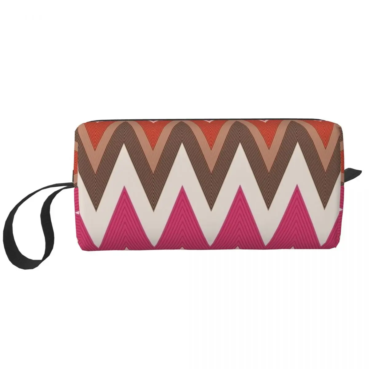 Zig Zag Patterns Makeup Bag Pouch Cosmetic Bag Uomo Donna Abstract Art Toiletry Bag Storage Pouch Bag