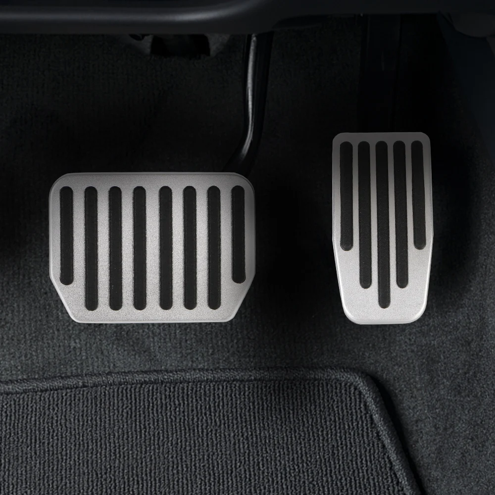Car Brake Pedal Foot Pad Cover Interior Accelerator Protector Sticker Aluminum Alloy Automotive Accessories For Tesla Model 3 Y