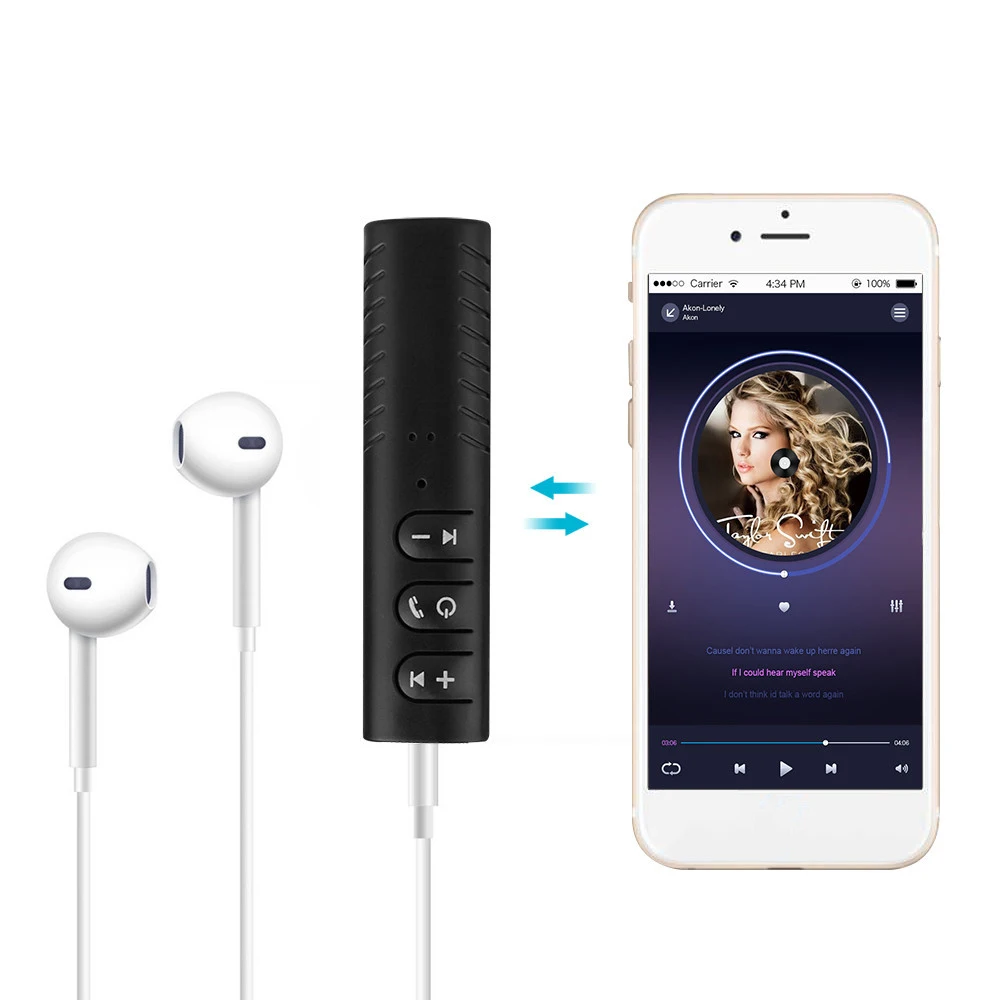 Mini Kit Per Auto Bluetooth Wireless Vivavoce Bluetooth Jack Da 3.5Mm Adattatore Ricevitore Jack Audio Bluetooth Aux Per Cuffie Altoparlante