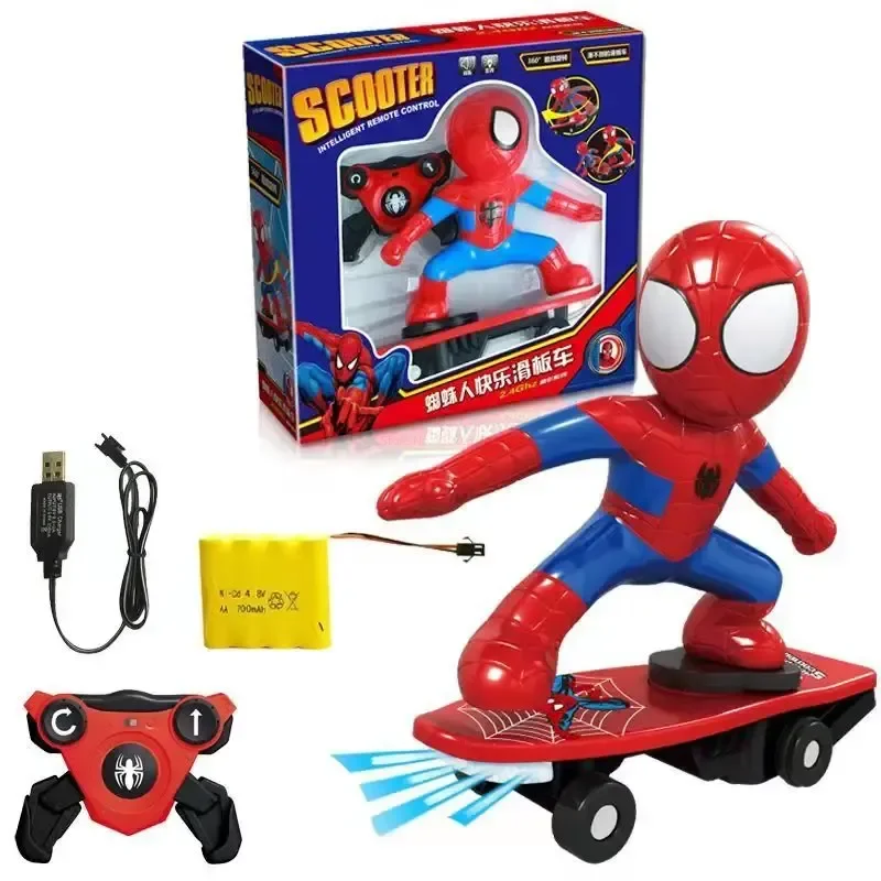 Kids Anime Spiderman Automatic Flip Rotation Skateboard Acusto-Optic Car Ultraman Electric Music Stunt Scooters Giocattoli Di Compleanno