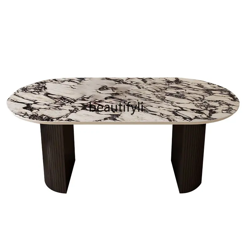 Tavolo Da Pranzo In Marmo Francese Bulgari Calacatta Purple Rock Plate Light Luxury And Simplicity Tavolo Da Pranzo Ellisse