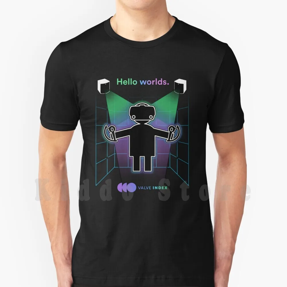 Indice Della Valvola Design T Shirt Cotone Uomo Stampa Fai Da Te Cool Tee Valve Index Vr Virtual Reality Headset Hmd Portal Half Life Travis