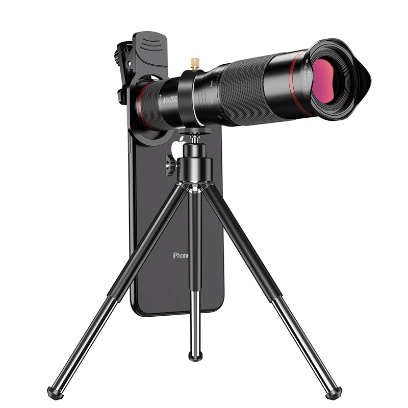Telescopio 48X 36X 4K Hd Per Telefono Cellulare Obiettivo Fotocamera Cellulare + Treppiede Teleobiettivo Monoculare Zoom Obiettivo Per Smartphone Ipho