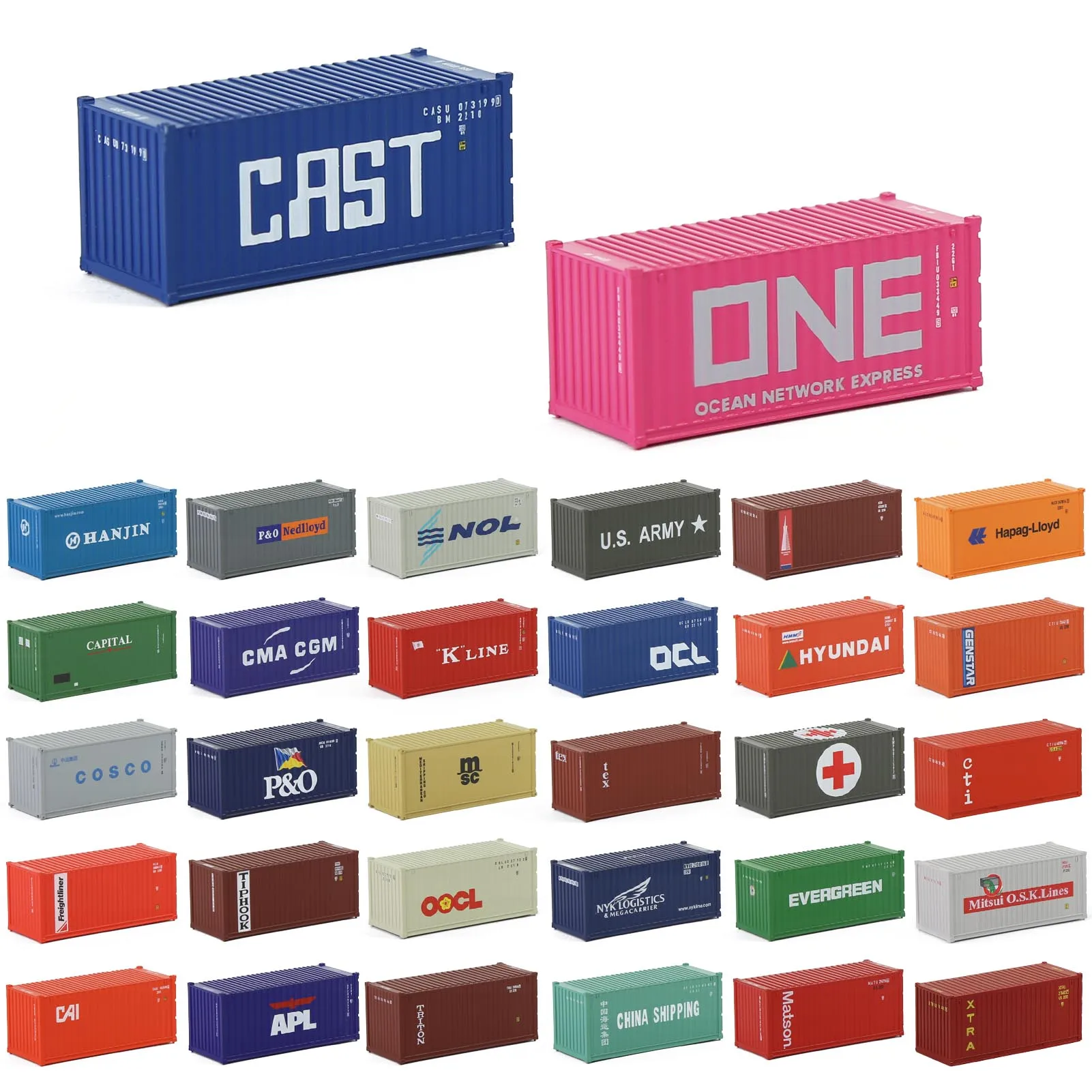 Evemodel Contenitori 3Pcs N Scale 20 'Container 1:160 20Ft Cargo Box Con Magneti C15007